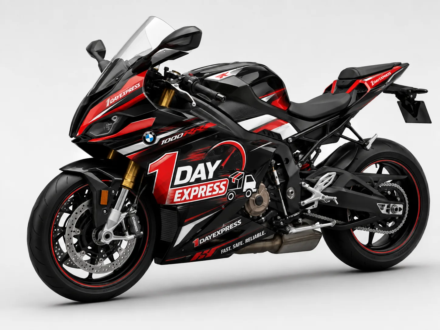 BMW S1000RR, Seitenansicht im Firmendesign