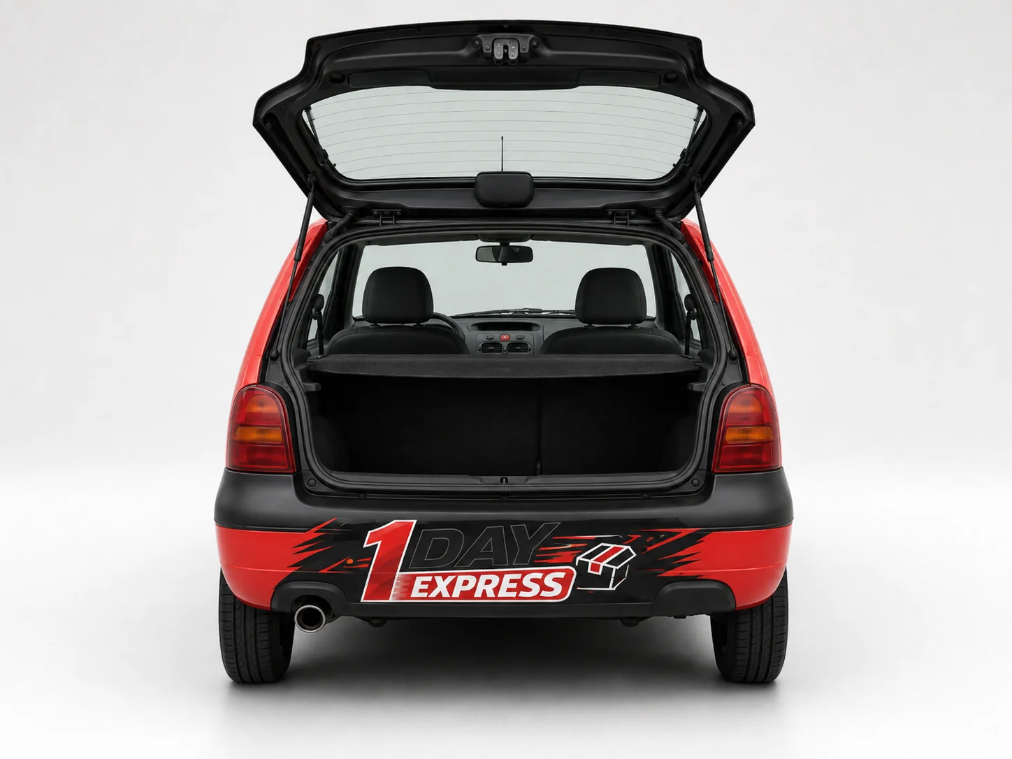 Renault Twingo, Heck mit geöffnetem Laderaum