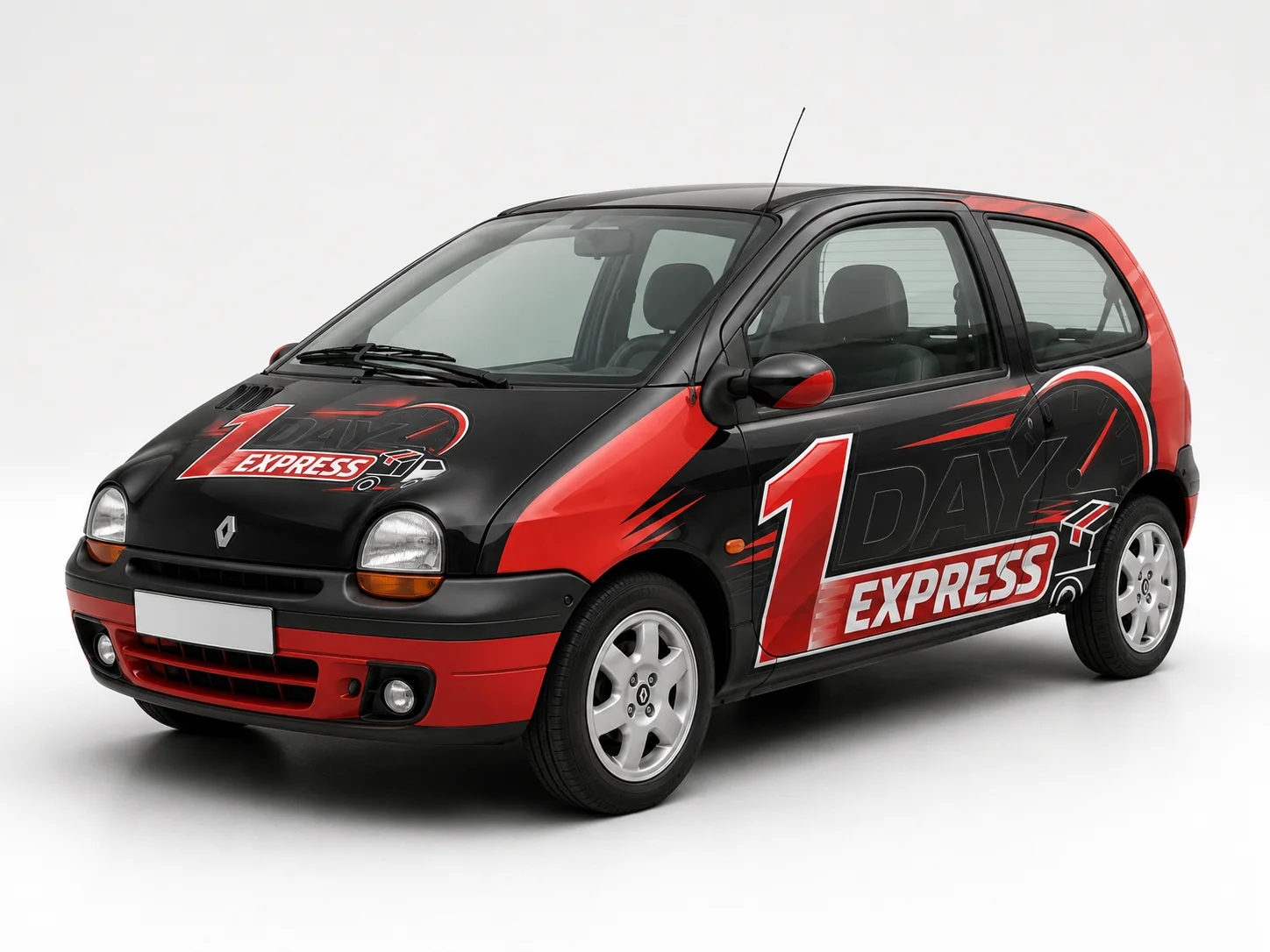 Renault Twingo, Seitenansicht im Firmendesign